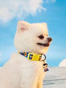 SUPERMAN X PETSIN SUPERBABY 1pc Logo Printed Dog Collar, Durable Webbing Material With Secure Buckle Design, Adjustable Comfortable Pet Collar For Small And Medium Dogs, Suitable For Daily Walking, Training And Outdoor Use - Multicolor - View 5