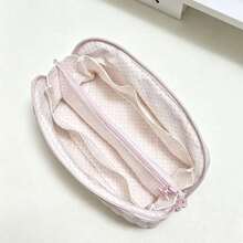 Rectangular Zipper Pencil Case With Soft‑Padded Lining And Multiple Storage Pockets. It Features A Fresh And Soft Ulzzang‑Style Girly Aesthetic, Ideal For The New Semester. Pens, Rulers, Erasers And Notepads Can Be Neatly Stored All In One Place. - multicolor - View 6