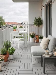 5/10 PCS PVC Plastic Self-Assembling Balcony Terrace Garden Outdoor Waterproof Anti-Corrosion Floor Tiles, Yard Outdoor Waterproof Ceramic Tiles - multicolor - View 16