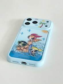 THE POWERPUFF GIRLS X SHEIN A Stylish, High-End Printed Pattern Protective Phone Case Design, Perfect For IPhone – A Cute, Fashionable, And Sophisticated Phone Case. - Multicolor - View 5