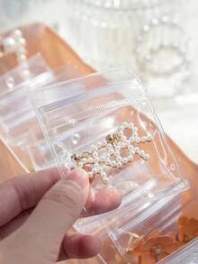 Transparent, Oxidation-Resistant Bags For Jewellery Storage; Individually Packaged Gift Bags For Rings, Earrings, Necklaces, Bracelets And Other Accessories - White - View 2