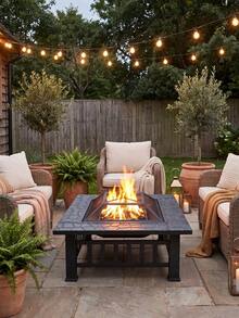 Premium Large Square Bbq Grill & Fire Pit - 2-In-1 Outdoor Heating And Grilling For Christmas Gatherings, Garden Parties, Campfire Tea Making With Foldable Design - Luxury Patio Warming Table - Outdoor Square BBQ Grill - View 11