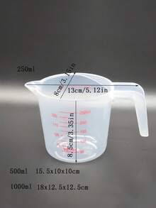 3pcs Transparent Plastic Baking Measuring Cups With Pvc Scale High Precision Graduated Markings Multifunctional Kitchen Tool 8.45oz 16.91oz 33.81oz For Home Baking Cooking Kitchen Daily Utensil Supplies - Multicolor - View 4