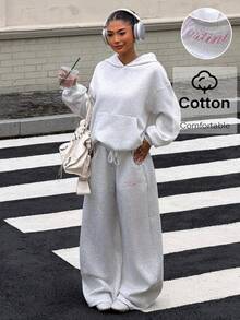 Muchica Light Gray Knit Women's Collegiate Style Set - Light Grey - View 6