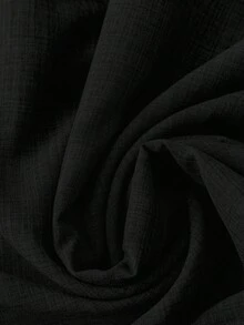 Linhara Plus Size Women V-Neck Denim Effect Cap Sleeve Dress Fall - Black - View 3