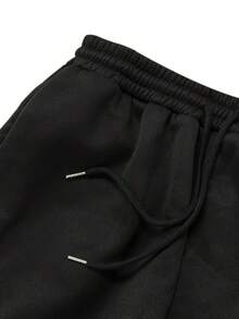 Resyla New Women's Casual Loose High Waist Cropped Sweatshirt Wide Leg Pants Zipper Drawstring Sweatshirt Sports Two Pieces Set - Black - View 4