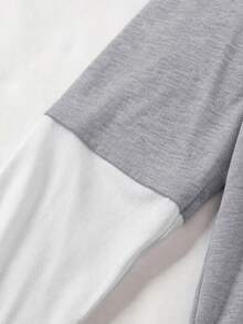 1pc Teen Boy's Casual Sports College Street Grey 2 In 1 T-Autumn Winter Shirt With Large Pattern - Grey - View 5