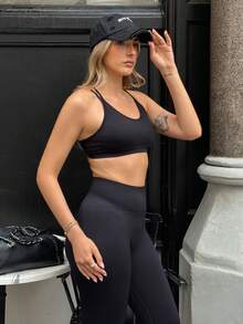 hollyjadebate Women's Seamless Daily Solid Color Sports Casual Underwear Black - Black - View 3