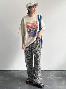 DAZY 女款全印花休閒百搭日常旅行長褲 - 彩色 - 查看 2