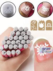 Nail Stamp Pen Tool Set With Silicone Replacement Heads Nail Art Stamper Stamp Brush Kit For DIY Nail Design Home Salon Manicure Gift - Multicolor - View 1