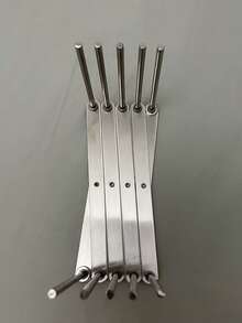 1pc Kitchen Stainless Steel Pan Shelf Side Pot Lid Rack Telescopic Folding Storage Rack Row Skeleton Grill - Silver - View 5