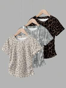 3 piezas de camisetas para niñas preadolescentes - Multicolor - Ver 3