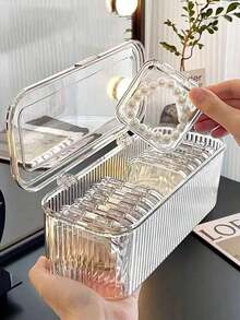 1pc/15pcs Acrylic Bracelet Storage Box, Transparent Anti-Oxidation Portable Box For Bracelets, Fidget Toys, Crystal Jewelry, Nail Polish Accessories, Trinkets - Transparent - View 3
