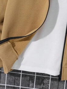 SHEIN 小男孩休閒舒適拼接連帽衛衣，字母圖案，適合春夏秋冬，適合戶外玩耍、學校、街頭穿搭、派對與居家休閒，高 CP 值 - 彩色 - 查看 9