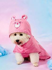 Care Bears X PETSIN Cartoon Colorblock Printed Pet Raincoat - Pink - View 4