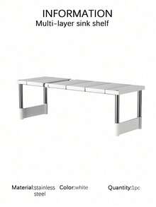 1pc Multi-Layer Sink Shelf With Adjustable Extension, Can Avoid Pipes To Create A Tidy And Organized Kitchen Storage Solution - Multicolor - View 7