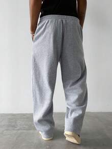 Manfinity Hypemode Men's Casual Loose Fit Versatile Patchwork Sweatpants - Light Grey - View 2