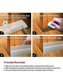 1 PC Waterproof Dustproof Soundproof Windproof Airtight Gap Filler Bottom Sweep Adhesive Trim Fit Door Draft Stopper For Indoor Outdoor Garage Windows Heat Cold Protection Draft Blocker Home Improvement All Season - multicolor - View 8