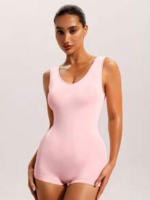 Barelissa Women's Seamless Design Jumpsuit Tummy Control Butt Lifting Underwear 1pc - Baby Pink - View 3