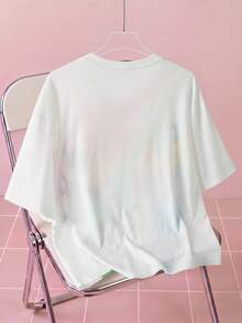 THE POWERPUFF GIRLS X SHEIN Men's Cartoon Print T-Shirt - White - View 2