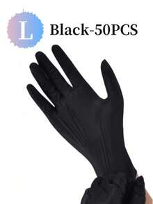 100pcs Disposable Nitrile Gloves, Powder-Free Durable, Latex-Free, Textured Fingertips, Suitable For Home And Kitchen Cleaning, Kitchen, Bathroom, Toilet, Living Room, Painting, Outdoor Travel And Household Tools, Multi-Purpose Gloves (Bagged) - Black - View 12