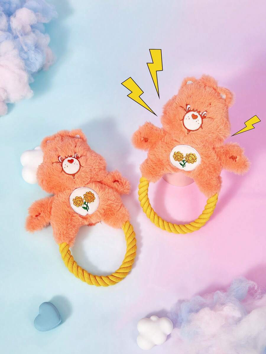 Care Bears X PETSIN لعبة كلب على شكل دب على شكل قلب برتقالي مع صوت BB مدمج للعب التفاعلي وطحن الأسنان والتنظيف - دب الحب البرتقالي - مشاهدة 1