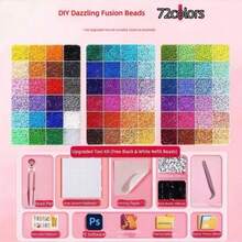 48/72/96/120 Color Pearl Bead Set - 2.6mm Mini Melted Beads Making Tools Kit - Various Tools Suitable For Beginners For Adult Relaxation Art Projects - Handicraft Decorations For Indoor Decoration - Melted Beads Materials. - Perler Bead Set - View 7