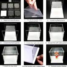 Transparent Acrylic Display Case, Storage Box, White Base, Assembled Dust-Proof Display Cabinet, Suitable For Car Models, Building Blocks, Collectibles, Statues, And Model Display - White Background With Transparent - View 5