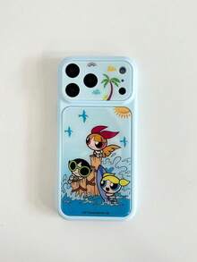 THE POWERPUFF GIRLS X SHEIN A Stylish, High-End Printed Pattern Protective Phone Case Design, Perfect For IPhone – A Cute, Fashionable, And Sophisticated Phone Case. - Multicolor - View 4