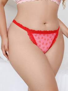 PetitDoll 3件組蕾絲拼接大尺碼甜美內褲套裝 - 彩色 - 查看 4