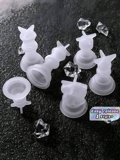1Set Resin Casting Chess Mold With 3D Full Size Board Epoxy Silicone Mold DIY Chess Game Tabletop Decor Party Favor Gift For Home Office Game Night Collection