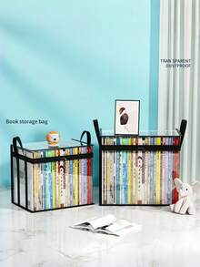 Storage Box Clear PVC Heavy Duty Foldable Organizer Bag With Visible Window Waterproof Thick Rectangular Container 2 1 Pack For Books Toys Snacks School Home Classroom Space Saver - Multicolor - View 5