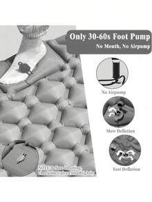 1PC Thickened Moisture Proof Portable Foot Pump Inflatable Sleeping Pad Mat For Outdoor Camping Beach Picnic Road Trip Indoor Temporary Rest Random Color Random Style - Multicolor - View 2