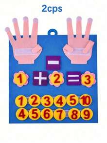 1 buah 2 buah Papan Hitung Matematika Angka Jari - Alat Pendidikan Pembelajaran Awal untuk Mengajarkan Perkembangan Intelektual, Perlengkapan Kembali ke Sekolah - biru - View 9
