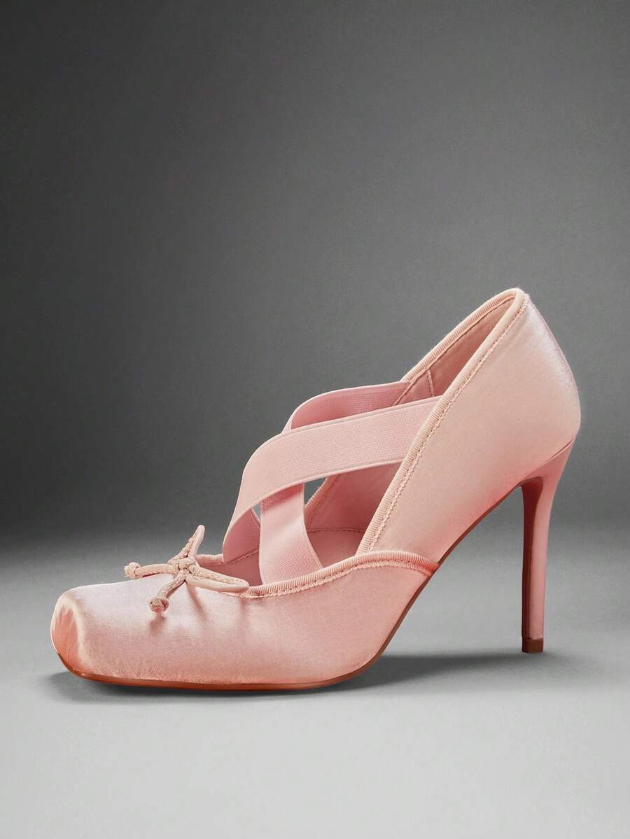 SHUZIA Women's Romantic Chic Sexy Satin Stiletto Pumps - Pink - View 1