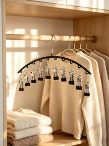 1pc Clothes Hanger, Rotatable Hanging Rack, Space-Saving Curved Hanger For Yoga Pants And Leggings - Closet Organizer With 10 Clips, Pants Socks Hanger For Clothes Shops Valentine DAY, Valentines Wedding, Birthday - Multicolor - View 5