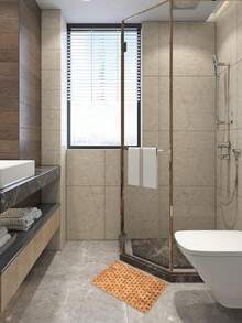 1PC Natural Bamboo Wood Bath Mat Non Slip Waterproof Quick Dry Freestanding Shower Tub Floor Rug For Bathroom Kitchen Spa Sauna Housewarming Christmas Gift Home Decor Must Haves - Brown - View 7