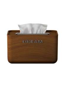 1PC Vintage Faux Walnut Wood Grain Finish Multifunctional Tabletop Storage Organizer Tissue Box Holder For Living Room Desk Home Decor Light Luxury Minimalist High End Stylish Retro Elegant Accent Piece - Multicolor - View 9