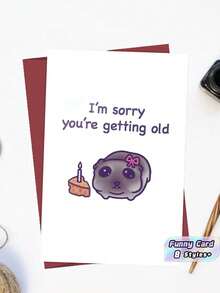 1/2/5/8/12Set Funny Hamster Im Sorry Youre Getting Old Birthday Greeting Card Humorous Sarcastic For Family Friend Partner Coworker Anniversary Retirement Party Celebration Gift Office Home Decor Keepsake - multicolor - View 1
