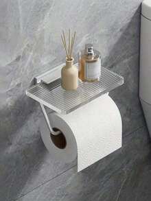 1PC Bathroom Toilet Paper Holder Stand Multi Functional Storage Rack For Cosmetics Organizer Cellphone Shelf Wall Mount Rustproof Durable Space Saving Accessory For Bathroom Powder Room - Multicolor - View 9