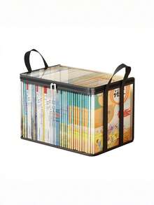Storage Box Clear PVC Heavy Duty Foldable Organizer Bag With Visible Window Waterproof Thick Rectangular Container 2 1 Pack For Books Toys Snacks School Home Classroom Space Saver - Multicolor - View 4
