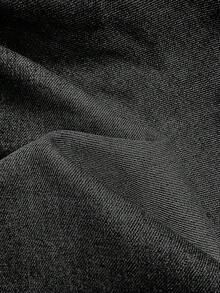 K-Vae 女款休閒寬鬆短版寬腿牛仔褲 藍色牛仔褲 - 黑色 - 查看 4