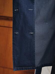 Anewsta Autumn Fashion Belted Denim Jacket - Blue - View 9