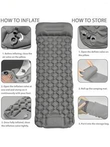 1PC Thickened Moisture Proof Portable Foot Pump Inflatable Sleeping Pad Mat For Outdoor Camping Beach Picnic Road Trip Indoor Temporary Rest Random Color Random Style - Multicolor - View 5
