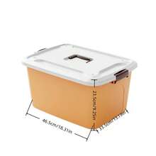 1pc Five Optional Sizes Heavy Duty Plastic Storage Bins With White Lids Side Handles Space Saving Stable Multi Functional Three Color Storage Organizer Box For Clothes Blankets Bedroom Living Room Closet Dorm Household Four Seasons Storage - View 16
