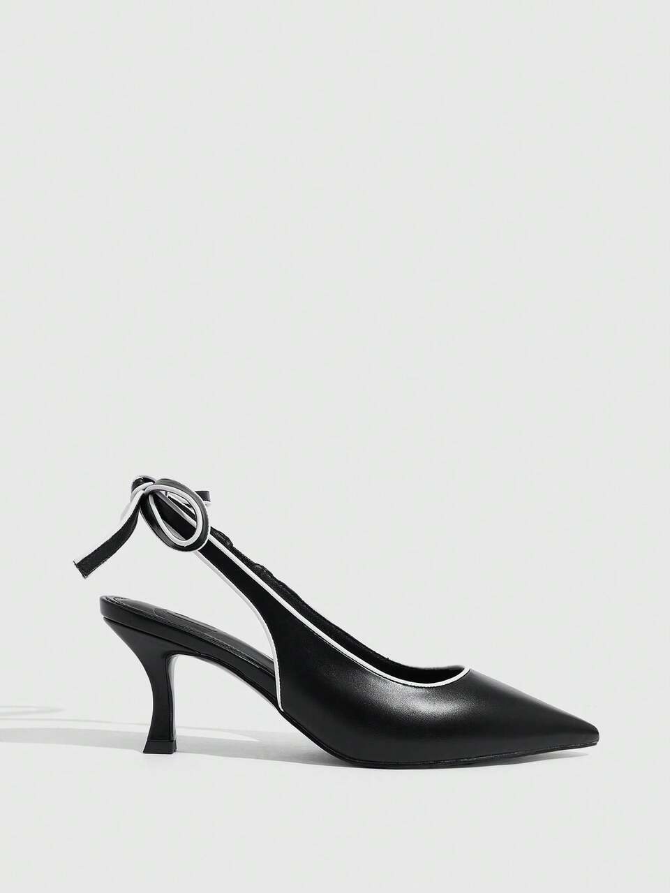 CUCCOO CHICEST Women's New French Pointed Back Strap Bow Stiletto Sandals, Black Versatile, Comfortable And Elegant Shoes Fall Shoes
