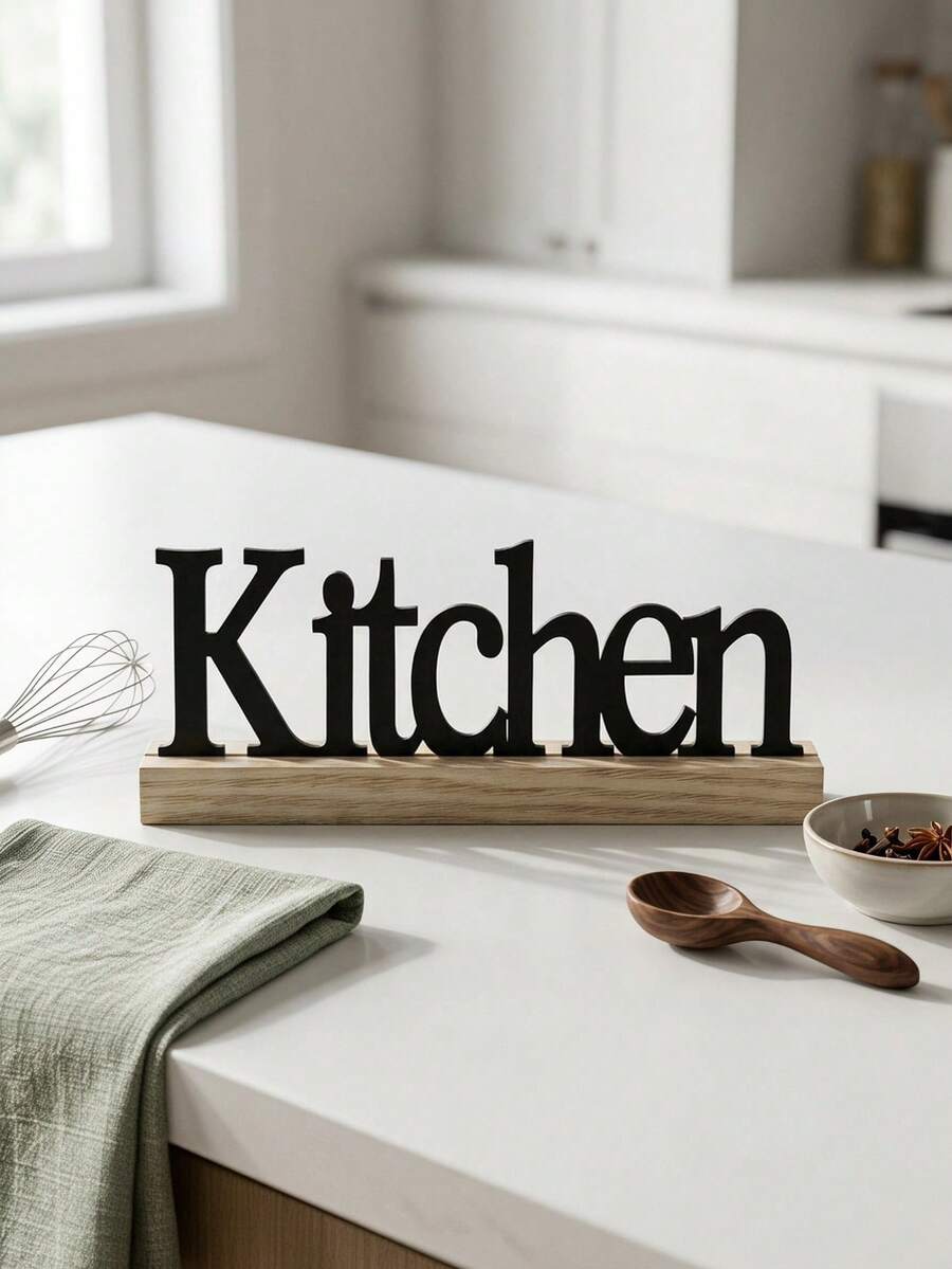 Cirelle Đồ trang trí bàn ăn phong cách nông trại bằng gỗ đầy cảm hứng cho phòng khách, văn phòng, quà tặng tốt nhất cho sinh nhật, tốt nghiệp, trang trí nhà bếp - Nhiều màu - Xem 1