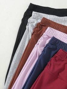 SHEIN 【6件組隨機發2件】女款休閒百搭多功能瑜伽運動背心＋高腰寬腿緊身喇叭褲，秋冬時尚款，純色休閒喇叭褲，適合日常穿著 - 彩色 - 查看 6