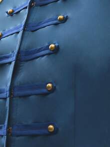 Nöista Sleeveless Top With Buttons And Front Opening - Dusty Blue - View 8