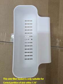 1个厨房水槽沥水篮，多功能卡槽式厨房水槽滤网，食物和蔬菜清洗沥水篮，方便放置海绵/抹布，快速过滤剩菜剩饭，防止腐烂发臭 - 彩色 - 查看 14